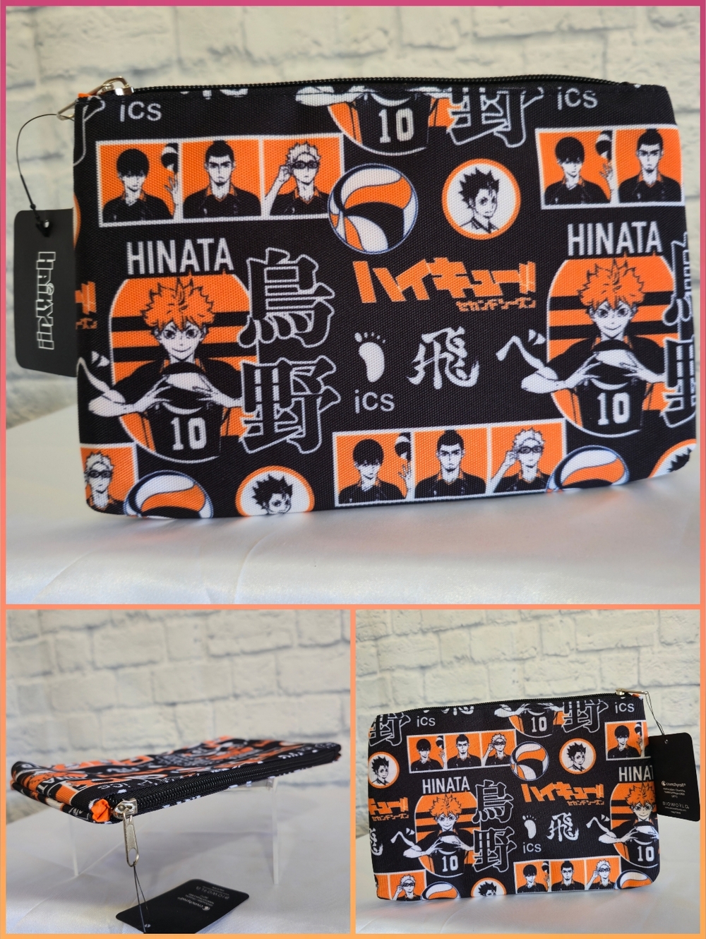 Haikyu Shoyo Hinata Japanese Anime Character Zip Pouch Travel Bag New